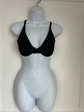 Black ribbed bikini top 34DD